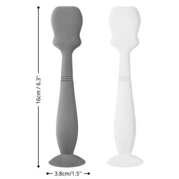 2 Pack Baby Diaper Cream Brush, Diaper Cream Spatula Applicator Silicone Baby Butt Paste Spatula for Babies, Newborn (Gray, White)