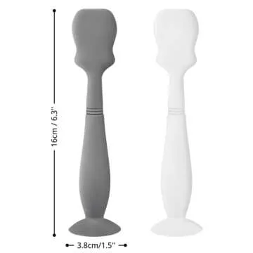 2 Pack Baby Diaper Cream Brush, Diaper Cream Spatula Applicator Silicone Baby Butt Paste Spatula for Babies, Newborn (Gray, White)