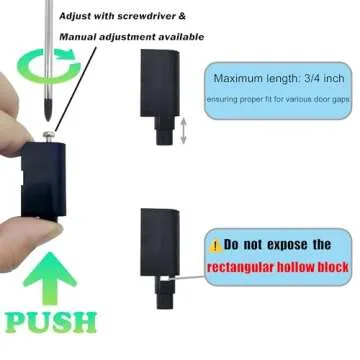 Mechanical Door Stopper - Upgrade with Removable Design, Adjustable Height for Door Gaps, Windproof, Easy Installation with Adhesive Pads or Screws (Golden)