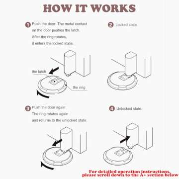 Mechanical Door Stopper - Upgrade with Removable Design, Adjustable Height for Door Gaps, Windproof, Easy Installation with Adhesive Pads or Screws (Golden)