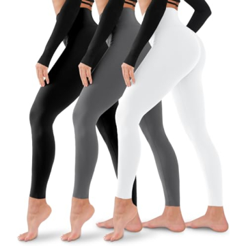 3 Pack High Waisted Leggings for Women - No See-Through Workout Pants