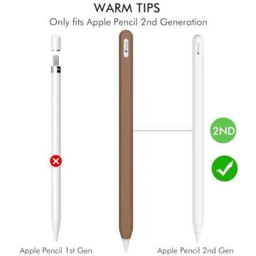 CUBETOOU 2 Pack Silicone Case for Apple Pencil 2nd Generation Case Cover Ultra Thin Protective Sleeve Accessories (Beige + Brown)