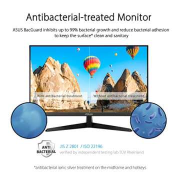 ASUS VY279HE 27" Full HD Eye Care Monitor, 75Hz IPS, Color Augmentation, HDMI, VESA Mount