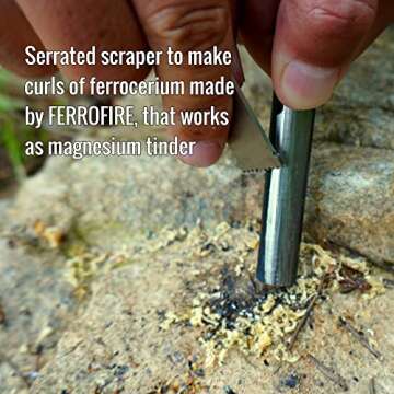 FERROFIRE FS384 Classic Ferro Rod Fire Starter