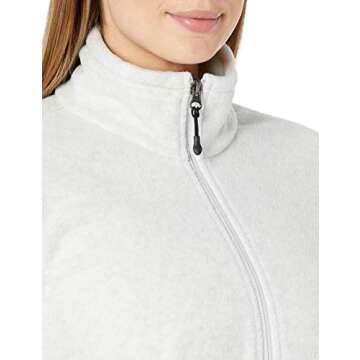 Amazon Essentials Women's Classic-Fit Full-Zip Polar Soft Fleece Jacket (Available in Plus Size), Light Grey Heather, Small