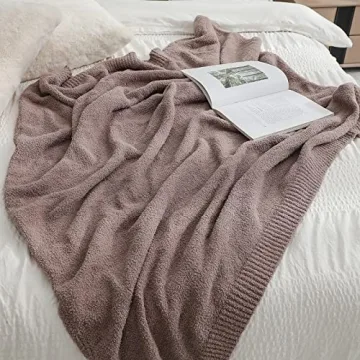 bearberry Super Soft Fluffy Throw Blanket Lightweight Cozy Warm Throw Blankets for Couch Bed Sofa All Season (Khaki, 40”x50”)