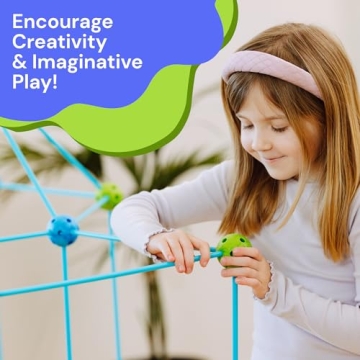 PLAYVIBE 130 PCS Kids Fort Building Kit for Creative Play