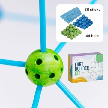 PLAYVIBE 130 PCS Kids Fort Building Kit for Creative Play