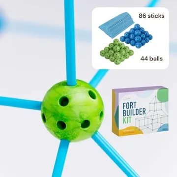 PLAYVIBE 130 PCS Kids Fort Building Kit for Creative Play