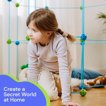 PLAYVIBE 130 PCS Kids Fort Building Kit for Creative Play