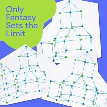 PLAYVIBE 130 PCS Kids Fort Building Kit for Creative Play