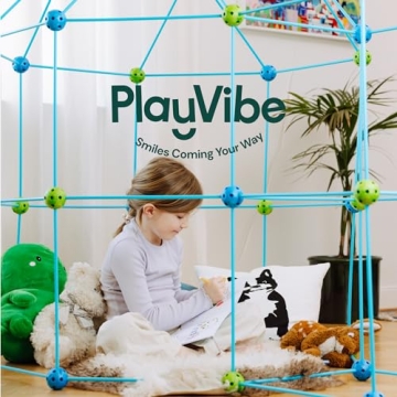 PLAYVIBE 130 PCS Kids Fort Building Kit for Creative Play