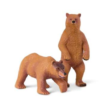 Terra by Battat – Wild Animal Figurines – 6 North American Animals – Bears, Wolf, Moose & More – Animal Toys For Kids – 3 Years + – North American Animals Set 2