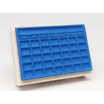 Stamps by Impression Journal, Habit Tracker, Calendar Rubber Stamp 1.5" x 2.25" 5 Row ST 0999