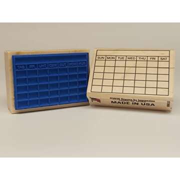 Stamps by Impression Journal, Habit Tracker, Calendar Rubber Stamp 1.5" x 2.25" 5 Row ST 0999