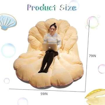 3D Wearable Ocean Princess Seashell Decorative Sea Animal Pillow Large Clam Shell Throw Pillows Soft...