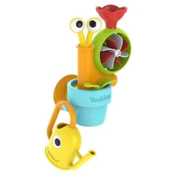 Yookidoo Toddler Baby Bath Toy (Ages 1-3) Pop-up Snail Sprinkler - Garden Adventure Set with Watering Can (Mold Free) Attach to Any Tub or Shower Fun for Bath time - Great for Boys,Girls,& Kids