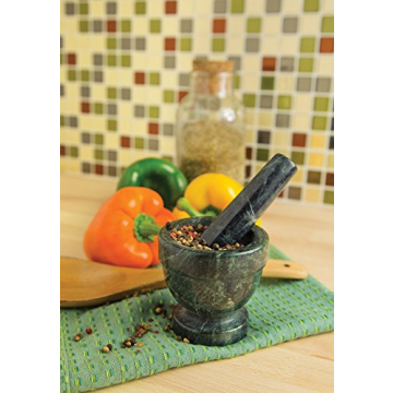 Fox Run Green Marble Mortar and Pestle for Effortless Grinding