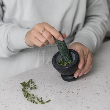 Fox Run Green Marble Mortar and Pestle for Effortless Grinding