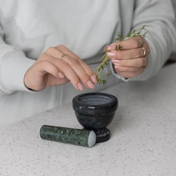 Fox Run Green Marble Mortar and Pestle for Effortless Grinding