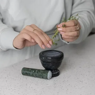 Fox Run Green Marble Mortar and Pestle for Effortless Grinding