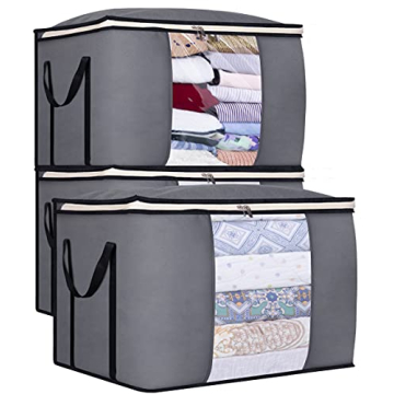 Large Comforter Storage Bag 100L with Reinforced Handles 3 Pack