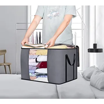 Large Comforter Storage Bag 100L with Reinforced Handles 3 Pack