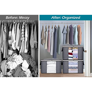 Large Comforter Storage Bag 100L with Reinforced Handles 3 Pack