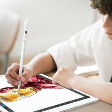 Fintie 3 Pieces Silicone Bundle Compatible with Apple Pencil 1st Generation, Soft Protective Cover Accessories Pencil Cap Holder with Nib Cover, Cable Adapter Tether, White