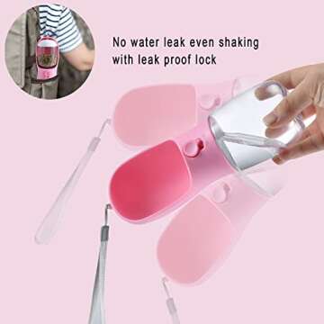 Cibaabo Dog Water Bottle with Food Container, Travel Puppy Water Bowl, Portable Pet Dispenser, Dog Stuff Accessories Items, Puppy Essentials Necessities for Walking and Hiking Girl Dog Gift