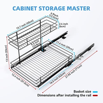 G-TING 2-Tier Sliding Organizer for Kitchen Storage under Sink