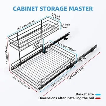 G-TING 2-Tier Sliding Organizer for Kitchen Storage under Sink