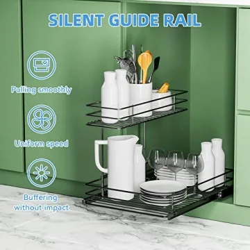 G-TING 2-Tier Sliding Organizer for Kitchen Storage under Sink