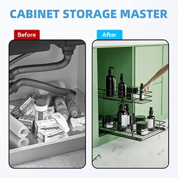 G-TING 2-Tier Sliding Organizer for Kitchen Storage under Sink