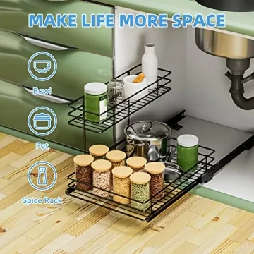 G-TING 2-Tier Sliding Organizer for Kitchen Storage under Sink