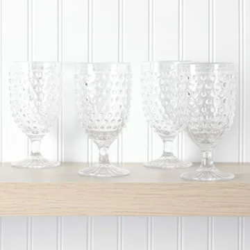 Martha Stewart Chauncey 14.2 oz Hobnail Glass Tumblers