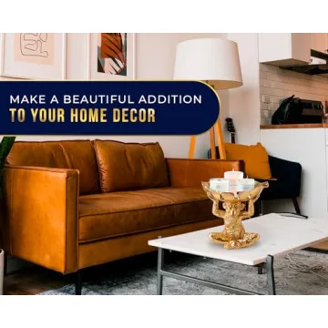 Adorable Monkey Decorative Bowl – Detailed Resin Sculpture w/Split Leaf Dish for Snacks, Nuts, Candies & More – Modern Decor Golden Finish for Keys or Jewelry