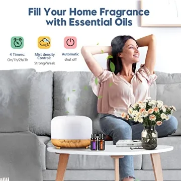 YIKUBEE Essential Oil Diffuser with Remote Control 500ml