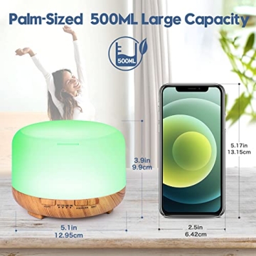 YIKUBEE Essential Oil Diffuser with Remote Control 500ml