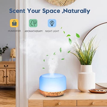 YIKUBEE Essential Oil Diffuser with Remote Control 500ml