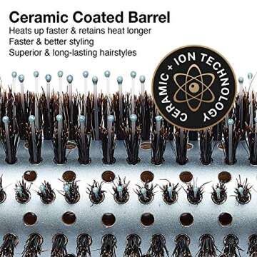 Olivia Garden EcoHair Combo Vent Round Bamboo Hair Brush EH-COV34 (2 5/8")