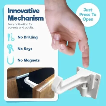 Upgraded Invisible Baby Proofing Cabinet Latch Locks 10 Pack