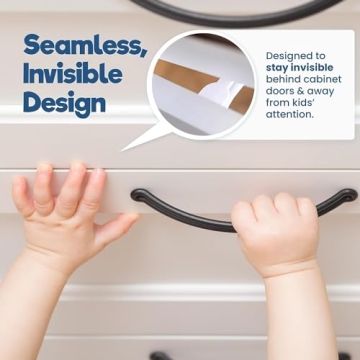 Upgraded Invisible Baby Proofing Cabinet Latch Locks 10 Pack