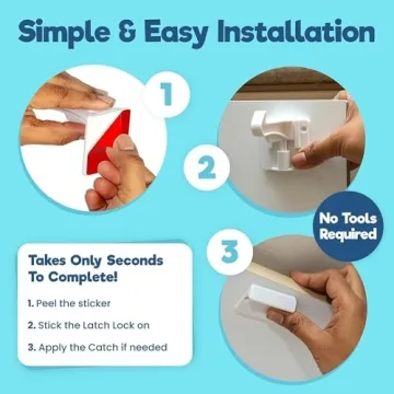Upgraded Invisible Baby Proofing Cabinet Latch Locks 10 Pack