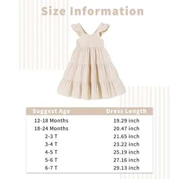 YOUNGER TREE Toddler Baby Girl Dress - Flutter Sleeve Design