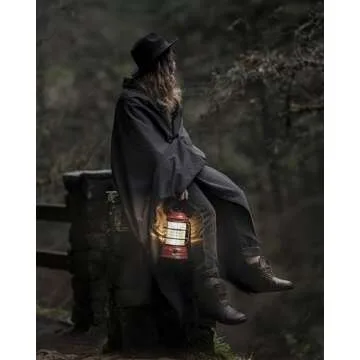 Barebones Forest Lantern – Red, Vintage Rechargeable LED Lantern with Adjustable Brightness – Battery Operated Camping Light for Outdoor Adventures, Backyard Gatherings, and Emergency Use