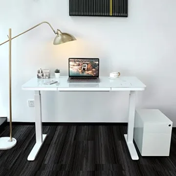 AIMEZO Standing Desk with Glass Top & Wireless Charging