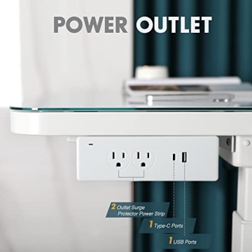 AIMEZO Standing Desk with Glass Top & Wireless Charging