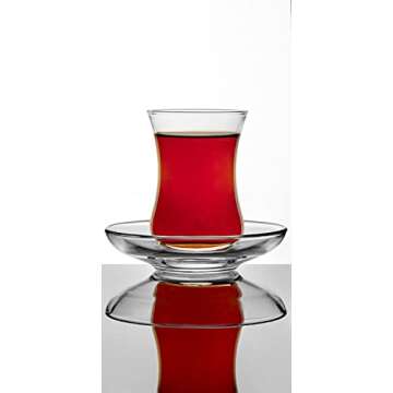 Pasabahce Premium Turkish Tea Cups and Saucers, Set of 12, Perfect for Tea Party, Gifts, Housewarmin...