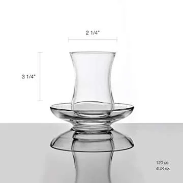 Pasabahce Premium Turkish Tea Cups and Saucers, Set of 12, Perfect for Tea Party, Gifts, Housewarming, Weddings, Anniversary